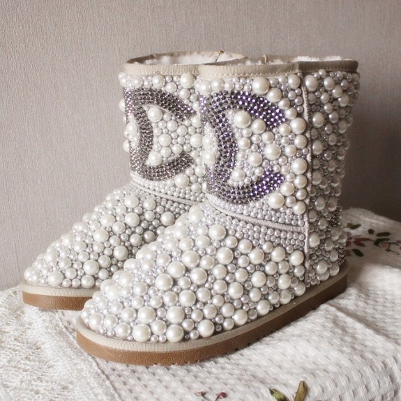 uggs with pearls on them