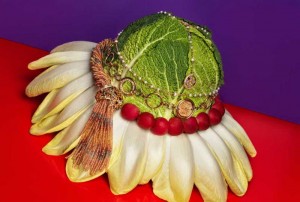 PEARL FASHION: Natural Veggie Flower Hat with Pearl and Jewel Decor