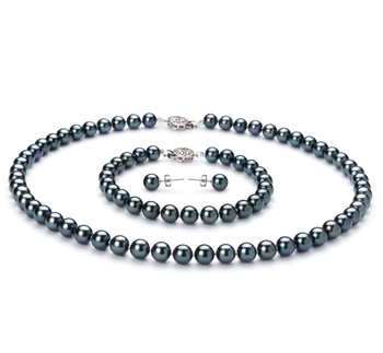 set of black Akoya Pearls