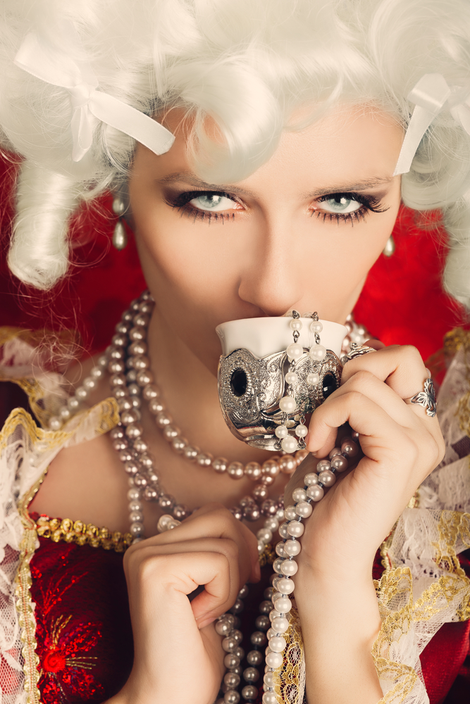 baroque pearls woman portrait