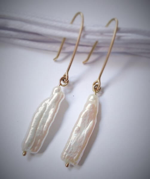keshi pearl earrings