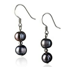Black Keshi Pearl Earrings