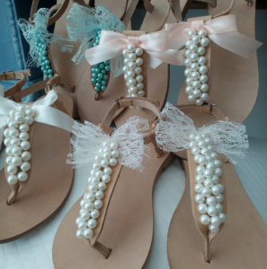 wedding sandals with pearls