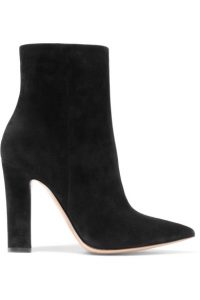 black suede leather ankle boots