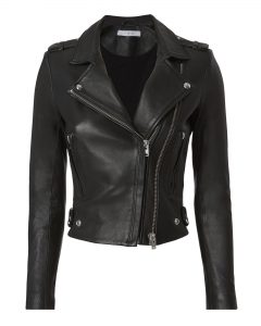 black clothing item black leather jacket biker style