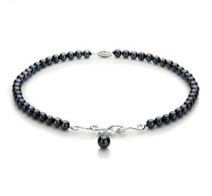 black Japanese Akoya pearl necklace