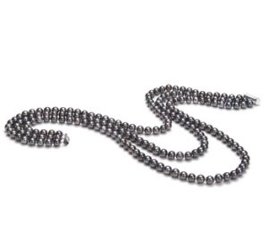 black triple strand pearl necklace