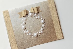 pearl decorated christmas card