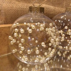 pearl christmas globe ornament