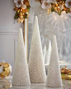 white pearl christmas ornaments