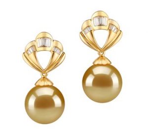 golden south sea pearl earrings