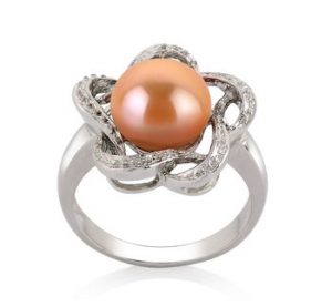 pink pearl rings for women
