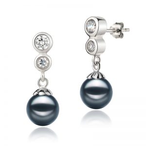 japanese akoya black pearl earrings