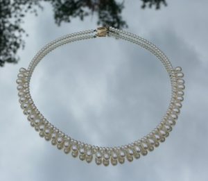 white pearl necklace