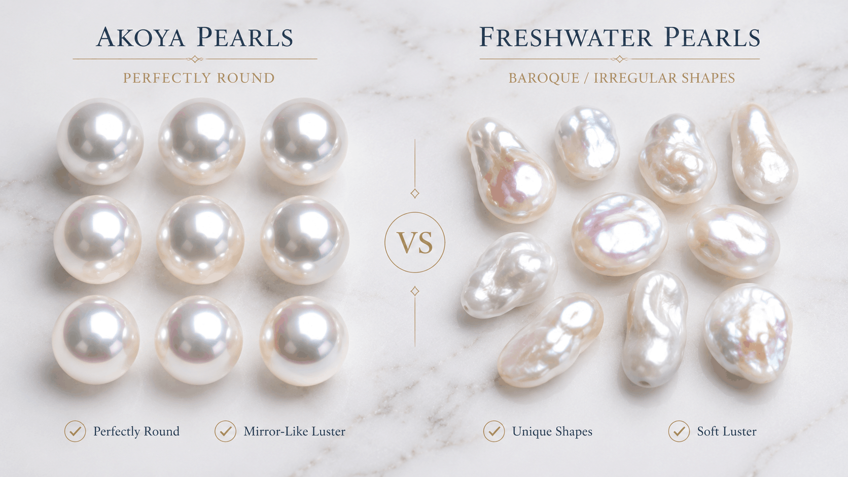 03. Akoya vs Freshwater Pearls - Shape and Size Differences