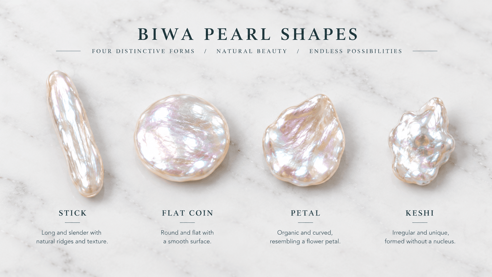 02. Biwa Pearl Pendant Shapes and Sizes