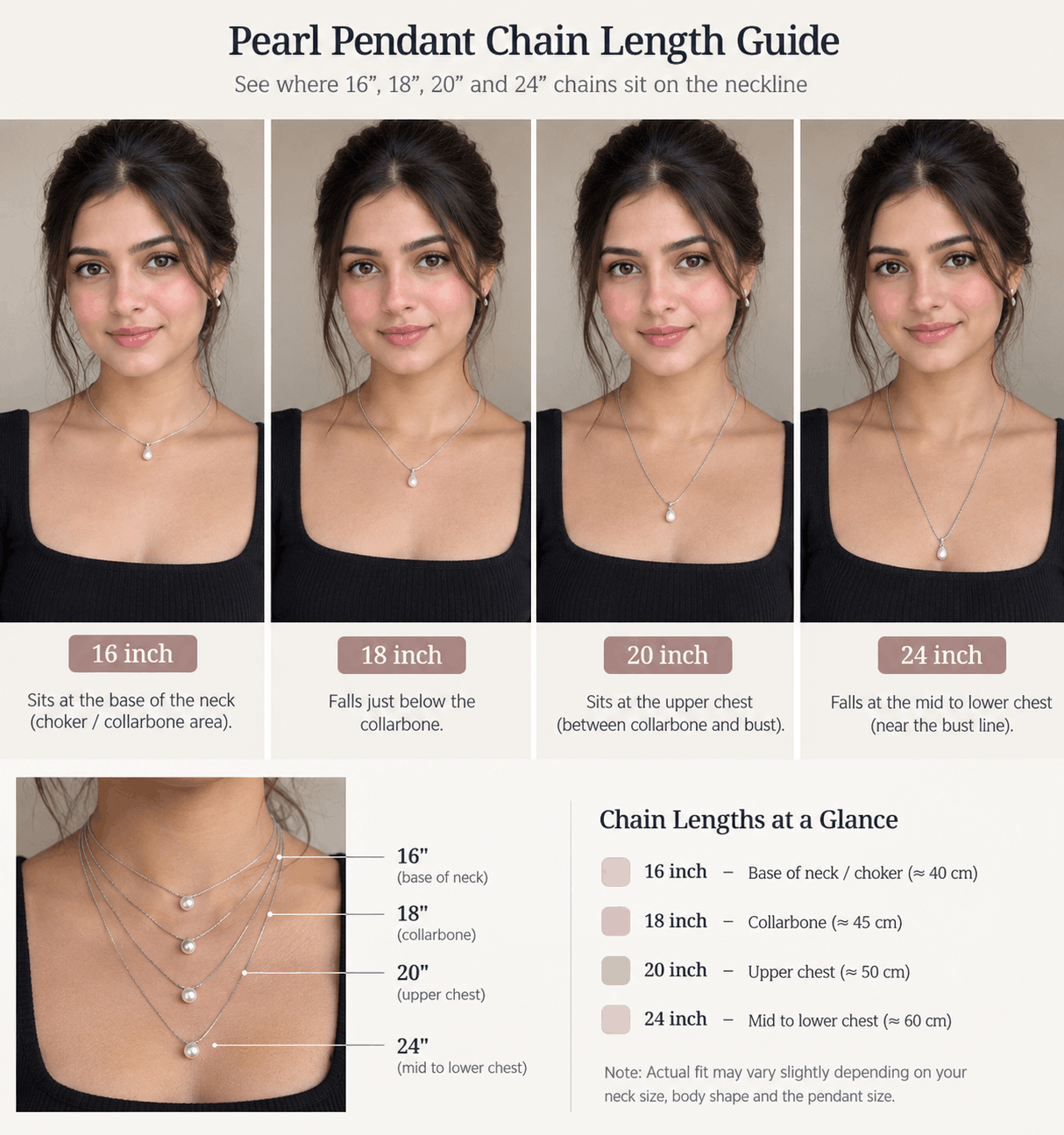 04. Pearl Pendant Chain Length Guide