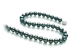8.5-9mm AA Quality Japanese Akoya Cultured Pearl Necklace in Black