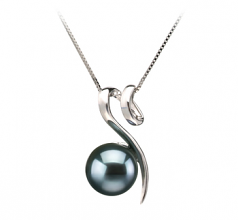 8-9mm AA Quality Japanese Akoya Cultured Pearl Pendant in Dionne Black