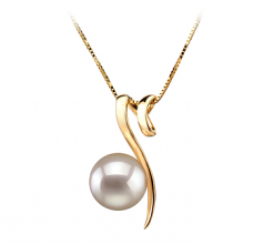 8-9mm AA Quality Japanese Akoya Cultured Pearl Pendant in Dionne White