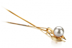 6-7mm AAA Quality Japanese Akoya Cultured Pearl Pendant in Dinah White