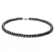 6-7mm AA Quality Freshwater Cultured Pearl Necklace in Black