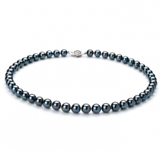 7.5-8mm AAA Quality Japanese Akoya Cultured Pearl Necklace in Black