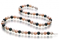 6-7mm AA Quality Freshwater Cultured Pearl Necklace in Multicolour