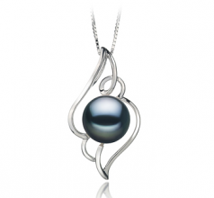 12-13mm AA Quality Freshwater Cultured Pearl Pendant in Hannah Black