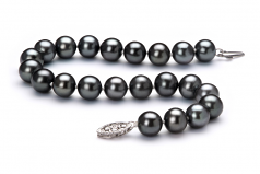7.5-8.5mm AA Quality Freshwater Cultured Pearl Bracelet in Black