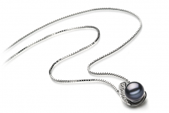 7-8mm AA Quality Freshwater Cultured Pearl Pendant in Claudia Black