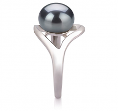 9-10mm AA Quality Freshwater Cultured Pearl Ring in Sadie Black