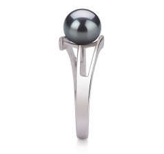 7-8mm AAA Quality Freshwater Cultured Pearl Ring in Jenna Black