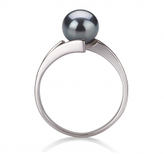 7-8mm AAA Quality Freshwater Cultured Pearl Ring in Jenna Black