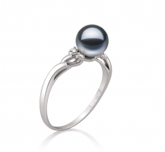 6-7mm AAAA Quality Freshwater Cultured Pearl Ring in Andrea Black