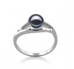 6-7mm AAAA Quality Freshwater Cultured Pearl Ring in Tanya Black