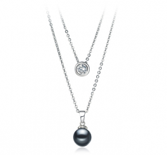 7-8mm AAAA Quality Freshwater Cultured Pearl Necklace in Ramona Black