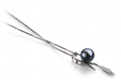 7-8mm AAAA Quality Freshwater Cultured Pearl Pendant in Jennifer Black