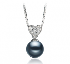 7-8mm AAAA Quality Freshwater Cultured Pearl Pendant in Randy Black