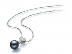 7-8mm AAAA Quality Freshwater Cultured Pearl Pendant in Randy Black