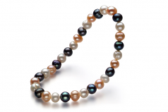 6-7mm A Quality Freshwater Cultured Pearl Bracelet in Bliss Multicolour