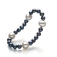 6-11mm A Quality Freshwater Cultured Pearl Bracelet in Irina Black