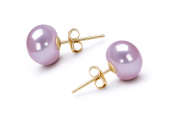 9-9.5mm AAA Quality Freshwater Cultured Pearl Earring Pair in Lavender