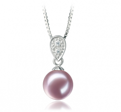 7-8mm AAAA Quality Freshwater Cultured Pearl Pendant in Daria Lavender
