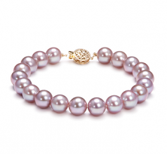 8.5-9.5mm AAAA Quality Freshwater Cultured Pearl Bracelet in Lavender