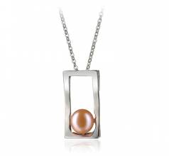 7-8mm AA Quality Freshwater Cultured Pearl Pendant in Athena Pink