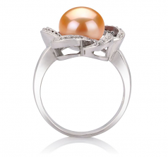 9-10mm AA Quality Freshwater Cultured Pearl Ring in Fiona Pink
