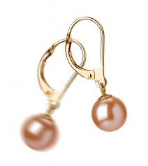 7-8mm AAAA Quality Freshwater Cultured Pearl Earring Pair in Marcella Pink