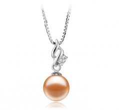 7-8mm AAAA Quality Freshwater Cultured Pearl Pendant in Zalina Pink