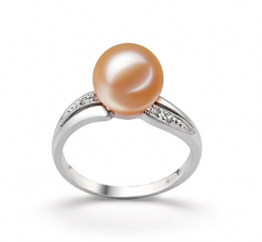 9-10mm AAAA Quality Freshwater Cultured Pearl Ring in Caroline Pink